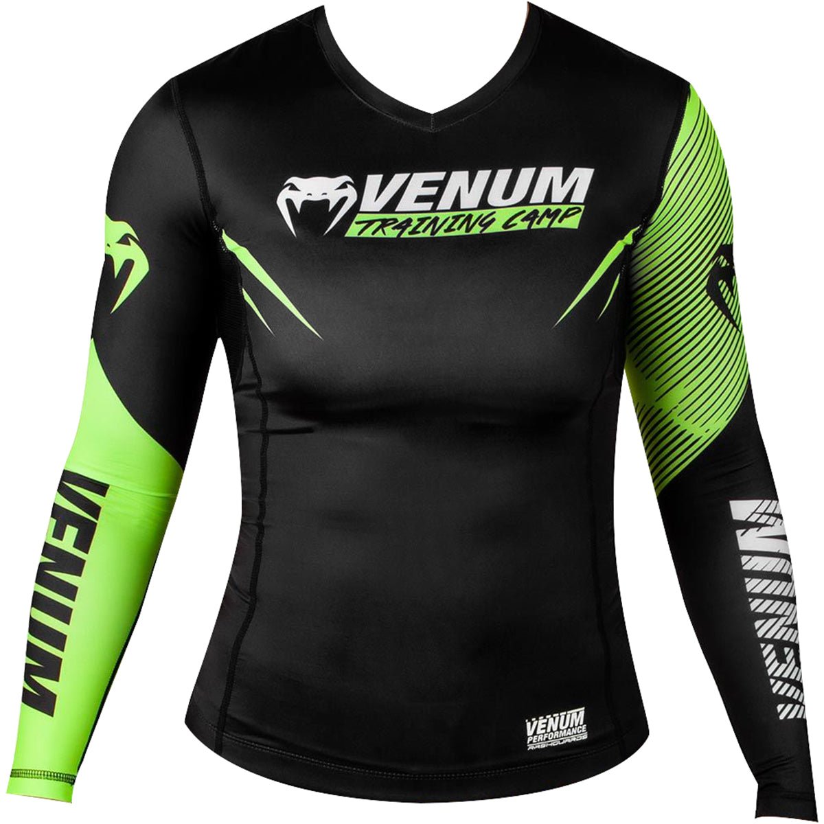 Venum Women's Training Camp 2.0 Long Sleeve Rashguard - Black/Neon Yellow - Forza Sports