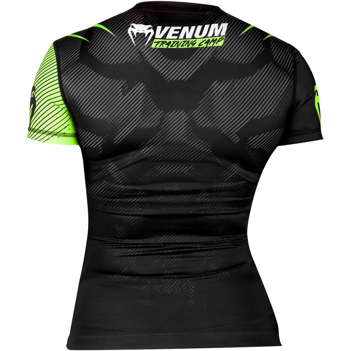Venum Women's Training Camp 2.0 Short Sleeve Rashguard - Black/Neon Yellow - Forza Sports