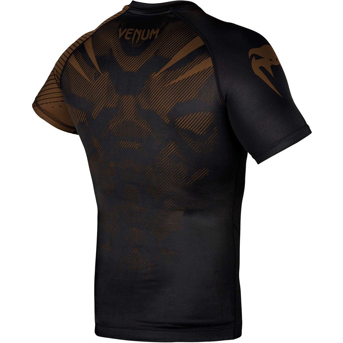 Venum No - Gi 2.0 Short Sleeve MMA Compression Rashguard - Black/Brown - Forza Sports