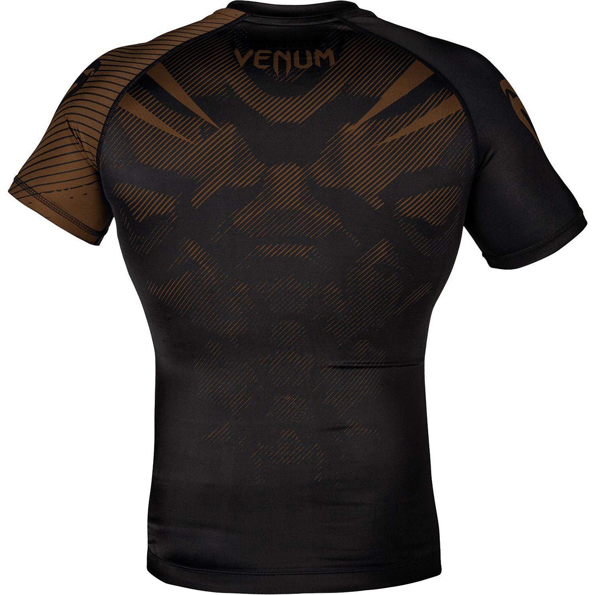Venum No - Gi 2.0 Short Sleeve MMA Compression Rashguard - Black/Brown - Forza Sports