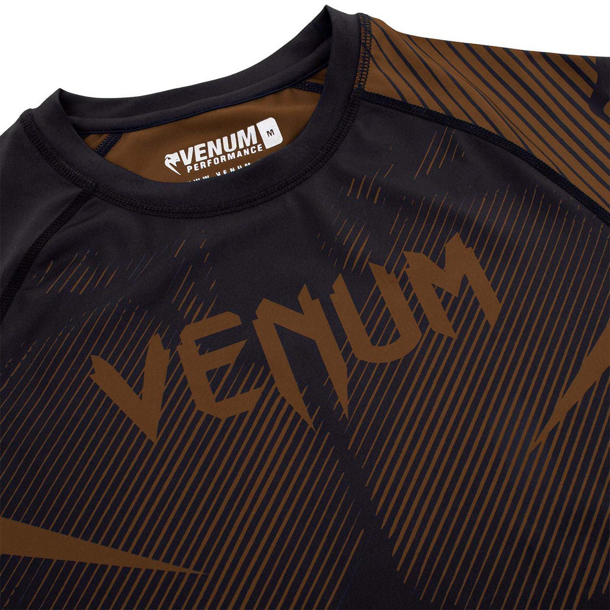 Venum No - Gi 2.0 Short Sleeve MMA Compression Rashguard - Black/Brown - Forza Sports