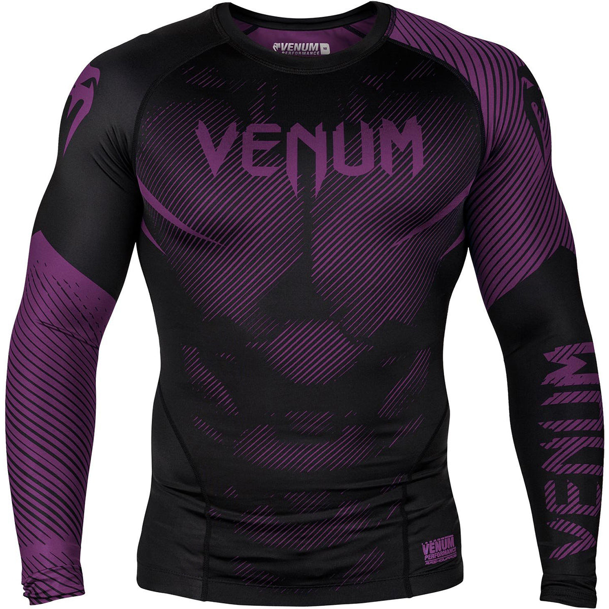 Venum No-Gi 2.0 Long Sleeve MMA Compression Rashguard - Black/Purple Venum