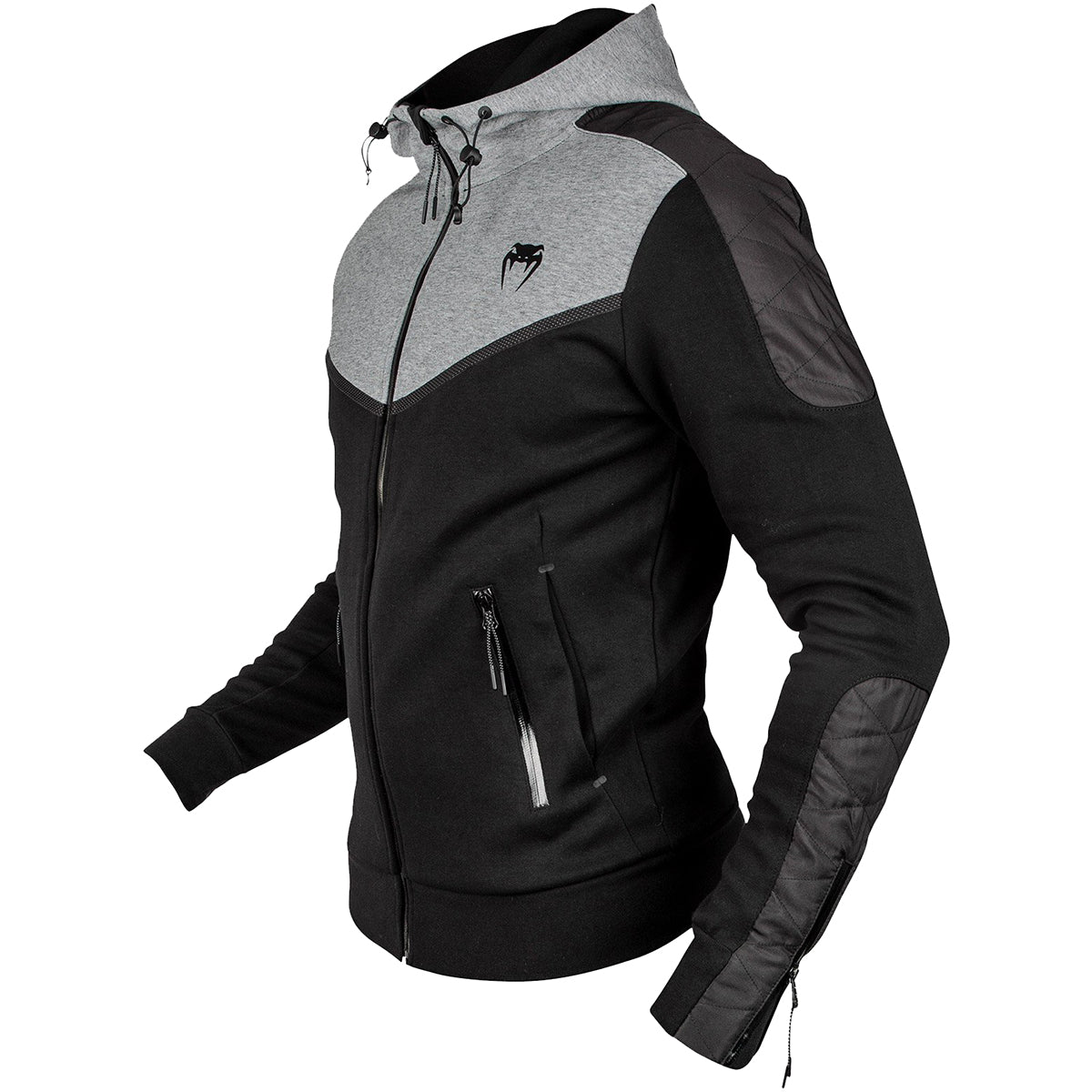 Venum Laser Evo Full Zip Hoodie - Black/Heather Gray - Forza Sports