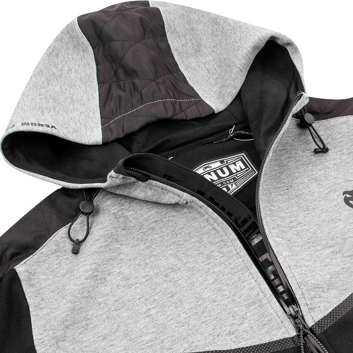 Venum Laser Evo Full Zip Hoodie - Black/Heather Gray - Forza Sports