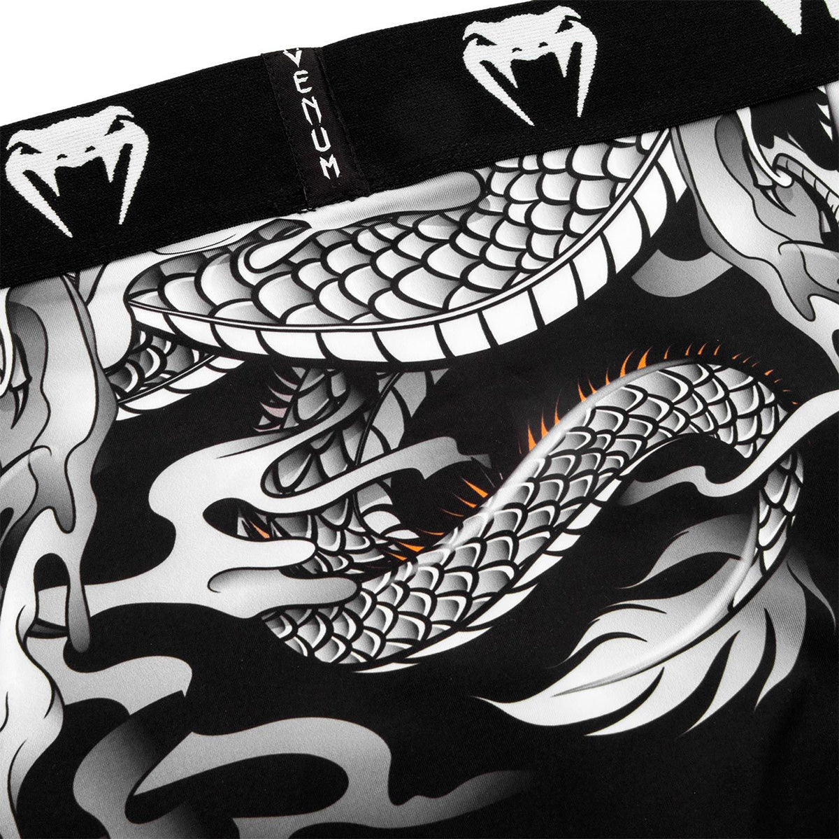 Venum Dragon's Flight Boxer Shorts - Black/White - Forza Sports