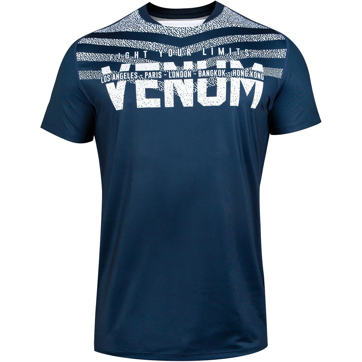 Venum Signature Dry Tech Short Sleeve T-Shirt - Navy Blue/White - Forza Sports