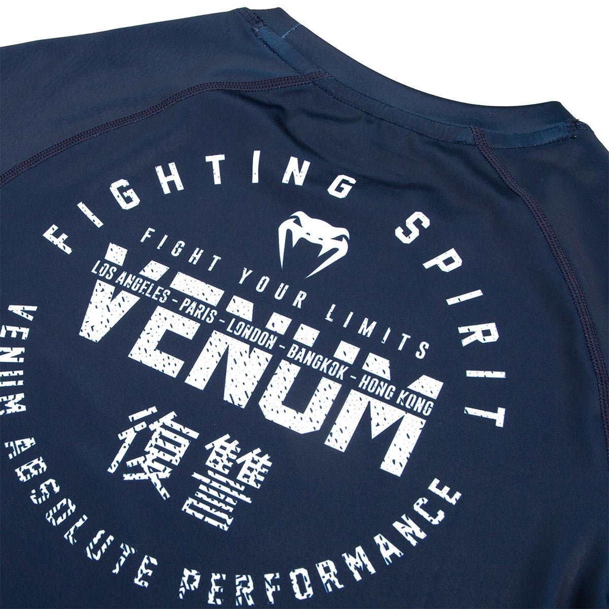 Venum Signature Short Sleeve Compression Rashguard - Blue/White - Forza Sports