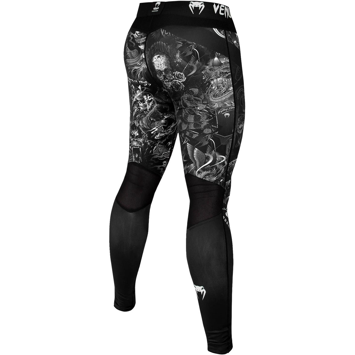 Venum Art Compression Spats - Black/White - Forza Sports
