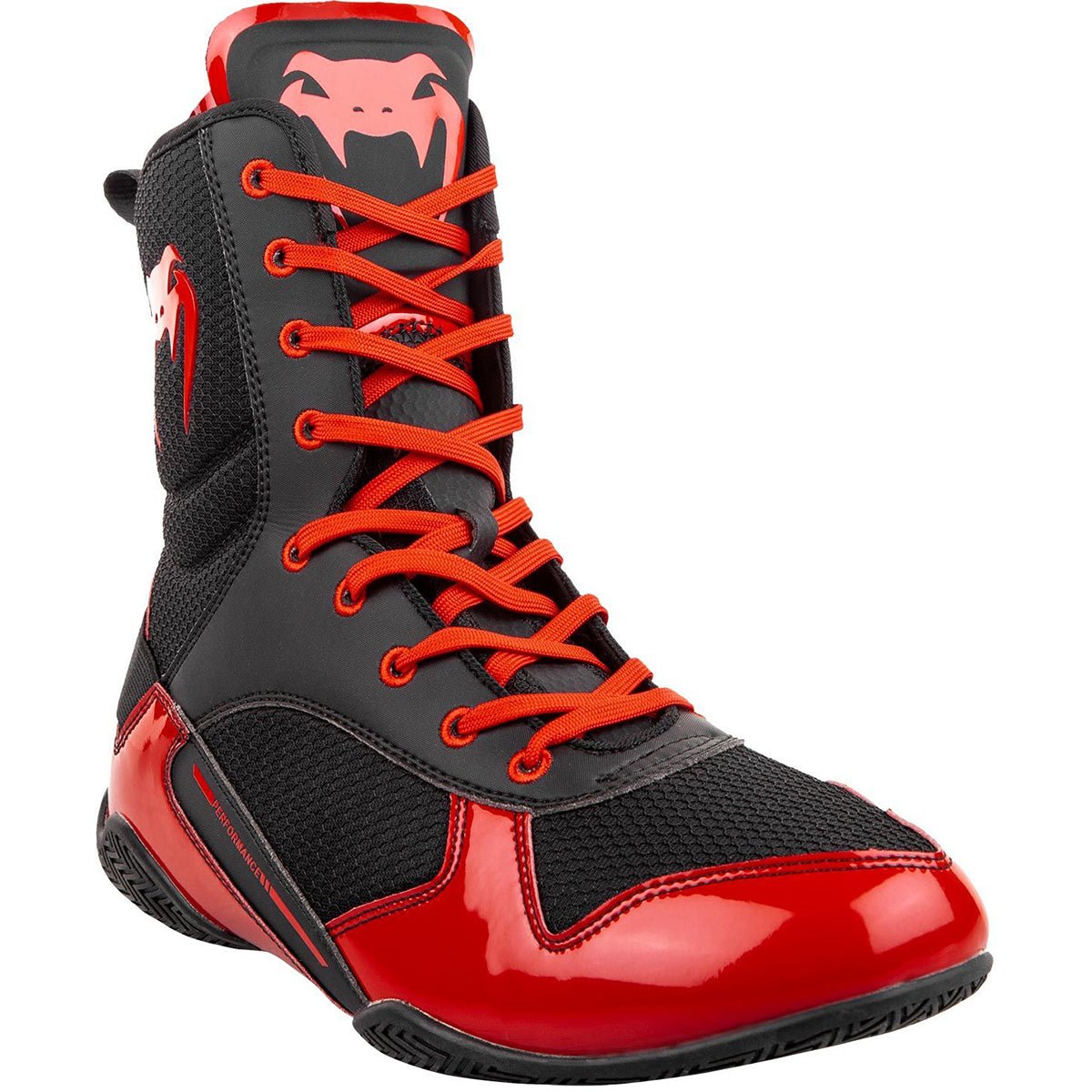 Venum Elite Professional Boxing Shoes - Black/Red - Forza Sports