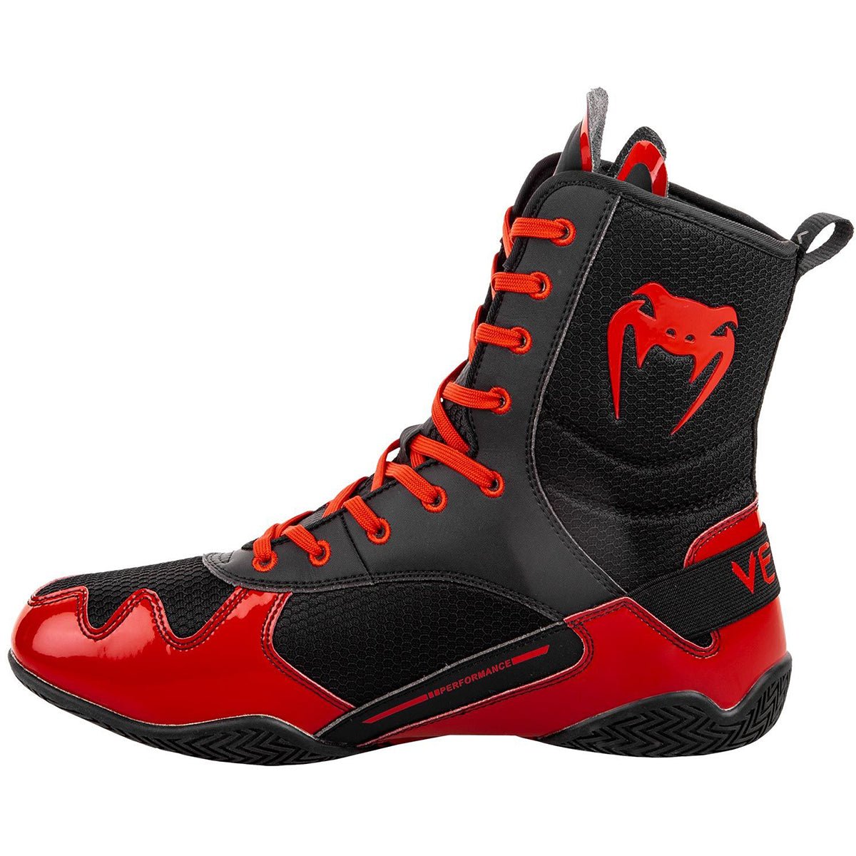 Venum Elite Professional Boxing Shoes - Black/Red - Forza Sports