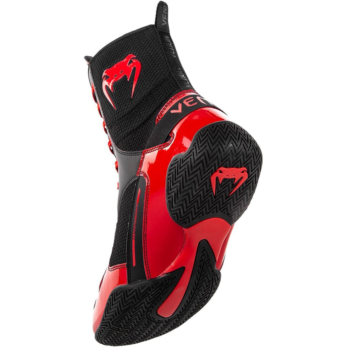 Venum Elite Professional Boxing Shoes - Black/Red - Forza Sports