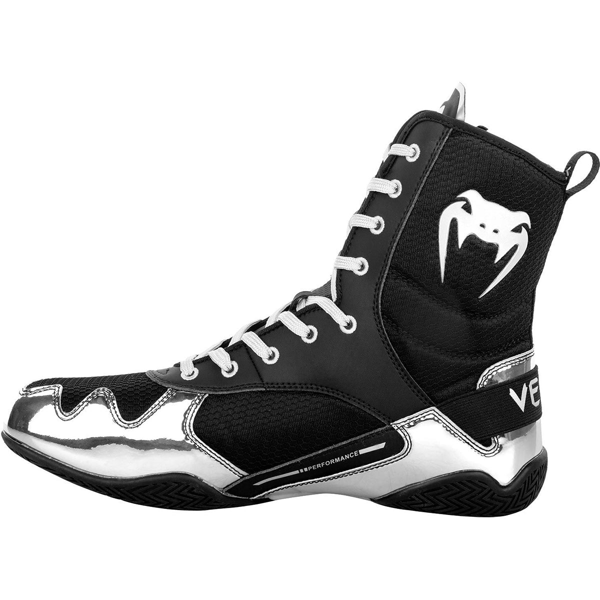 Venum Elite Professional Boxing Shoes - Black/Silver - Forza Sports