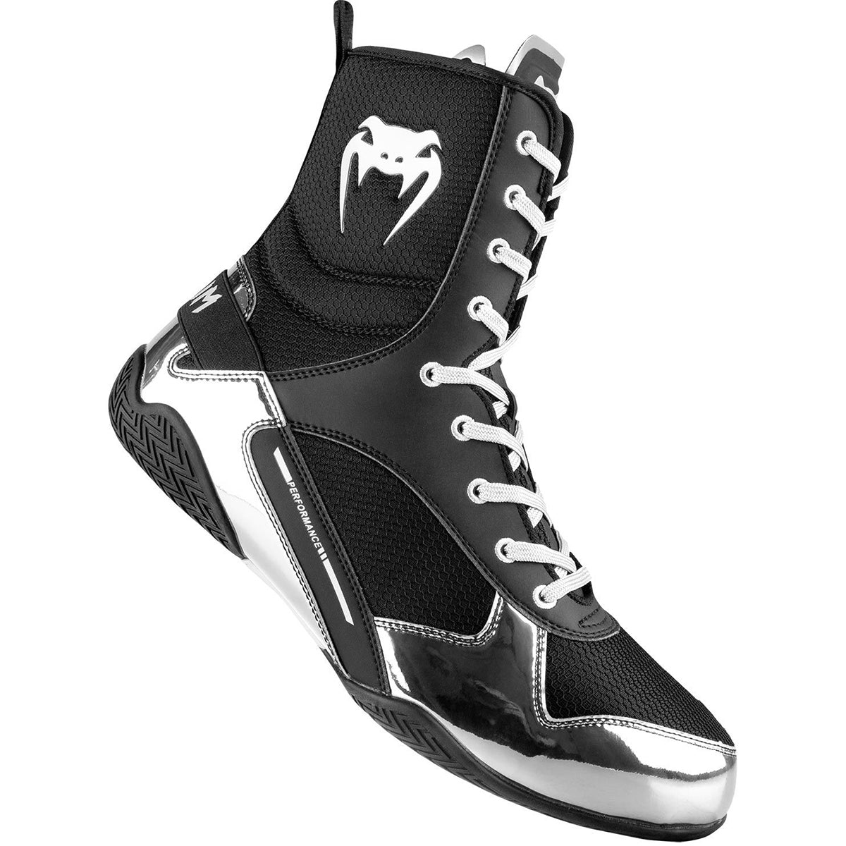 Venum Elite Professional Boxing Shoes - Black/Silver - Forza Sports
