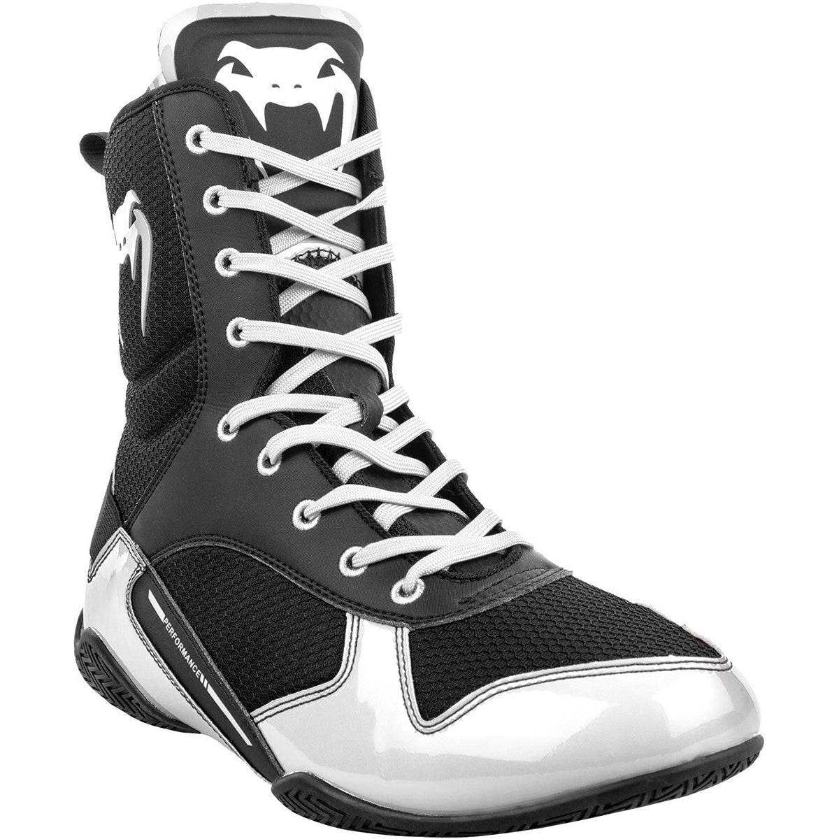 Venum Elite Professional Boxing Shoes - Black/White - Forza Sports