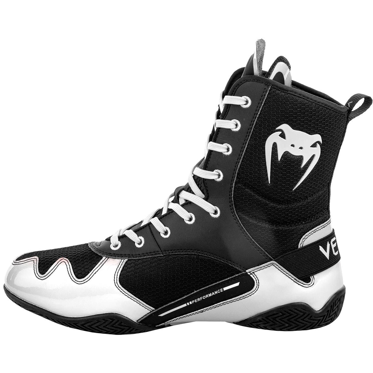 Venum Elite Professional Boxing Shoes - Black/White - Forza Sports