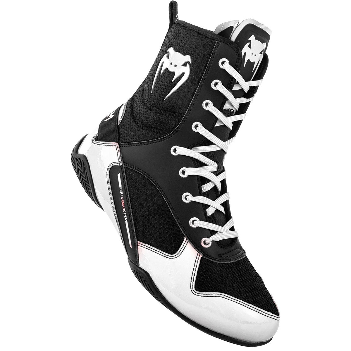 Venum Elite Professional Boxing Shoes - Black/White - Forza Sports