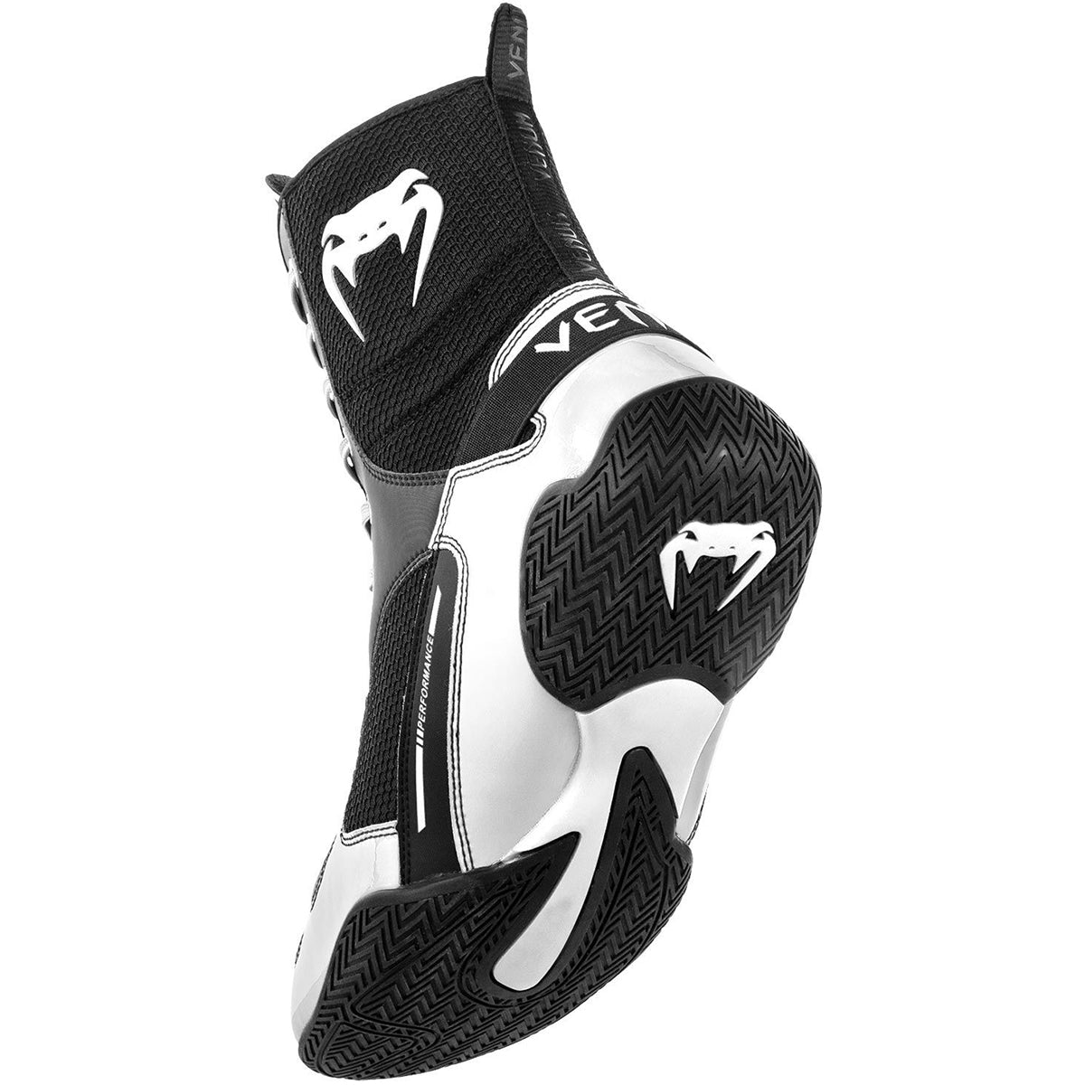 Venum Elite Professional Boxing Shoes - Black/White - Forza Sports