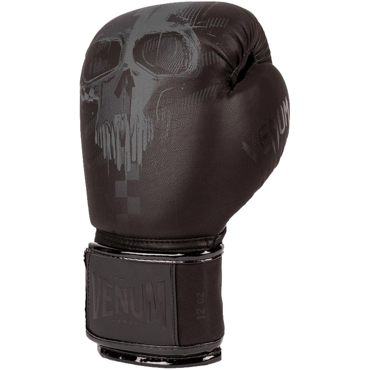 Venum Skull Hook and Loop Boxing Gloves - Black/Black - Forza Sports
