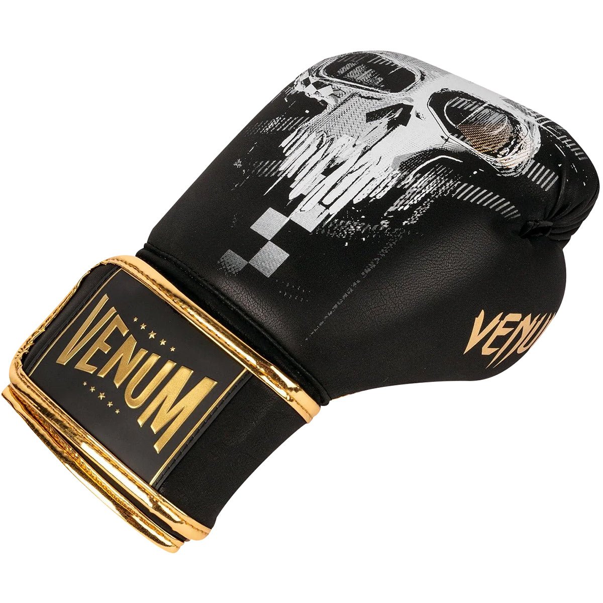 Venum Skull Hook and Loop Boxing Gloves - Black - Forza Sports