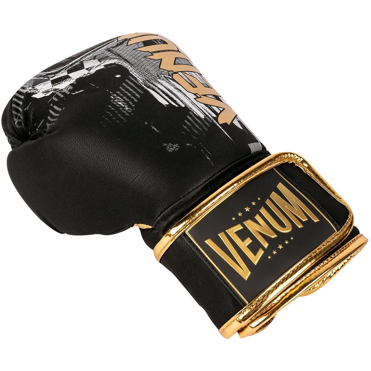 Venum Skull Hook and Loop Boxing Gloves - Black - Forza Sports