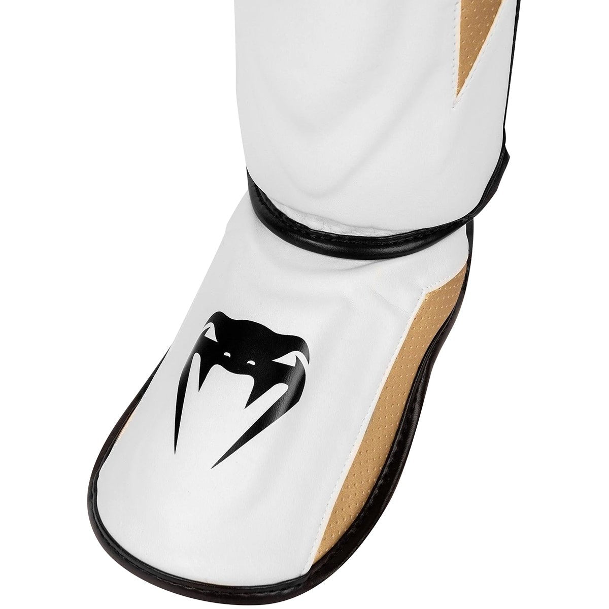Venum Elite Evo Protective Shin Instep Guards - White/Gold - Forza Sports