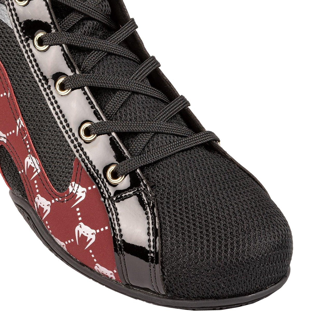 Venum Elite Evo Monogram Boxing Shoes - Black/Burgundy - Forza Sports