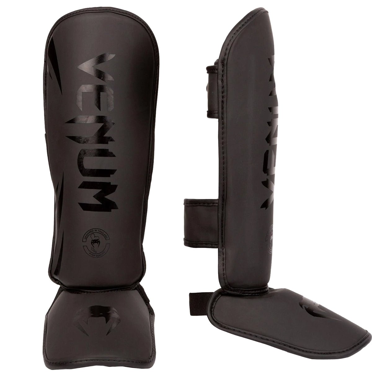 Venum Kid's Challenger Protective Shin Instep Guards - Black/Black - Forza Sports