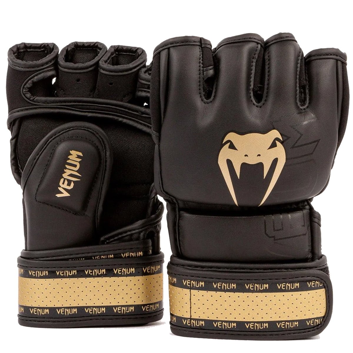 Venum Impact 2.0 Hook and Loop MMA Gloves - Black/Gold - Forza Sports