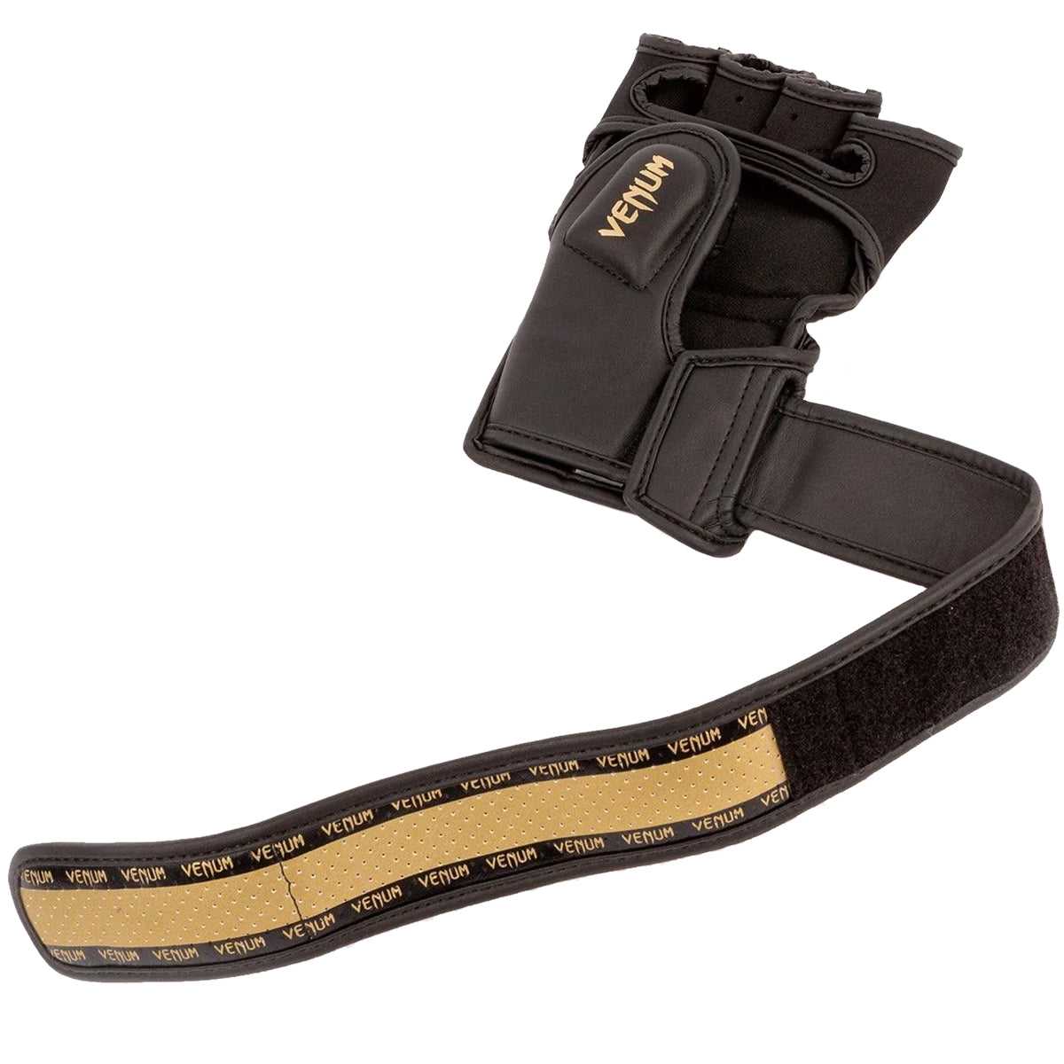 Venum Impact 2.0 Hook and Loop MMA Gloves - Black/Gold Venum