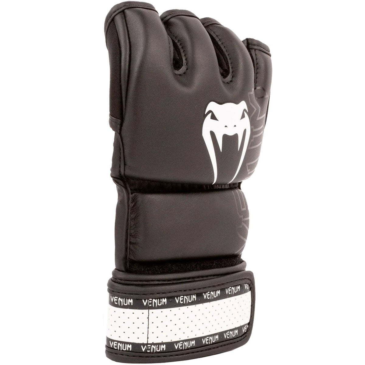 Venum Impact 2.0 Hook and Loop MMA Gloves - Black/White