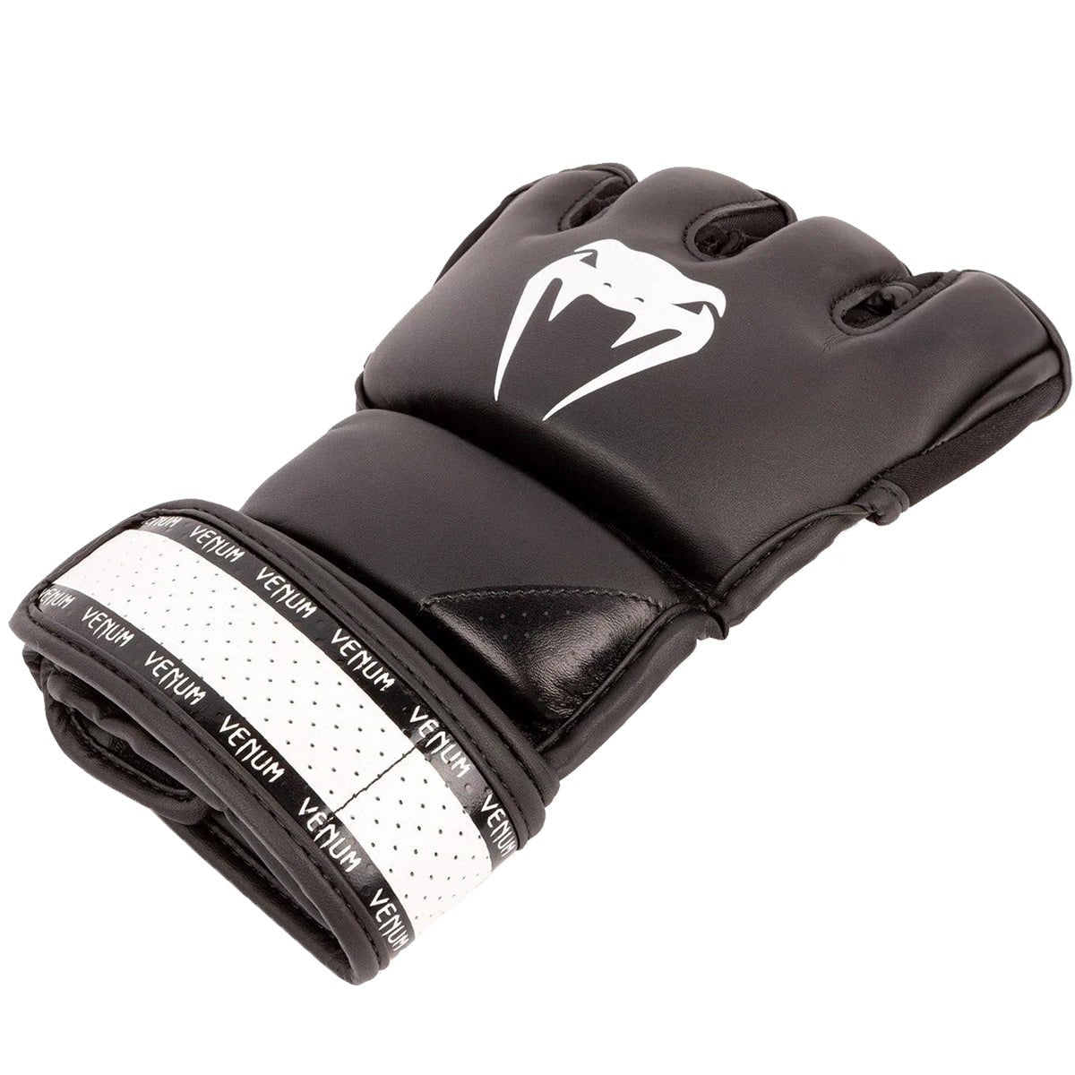 Venum Impact 2.0 Hook and Loop MMA Gloves - Black/White