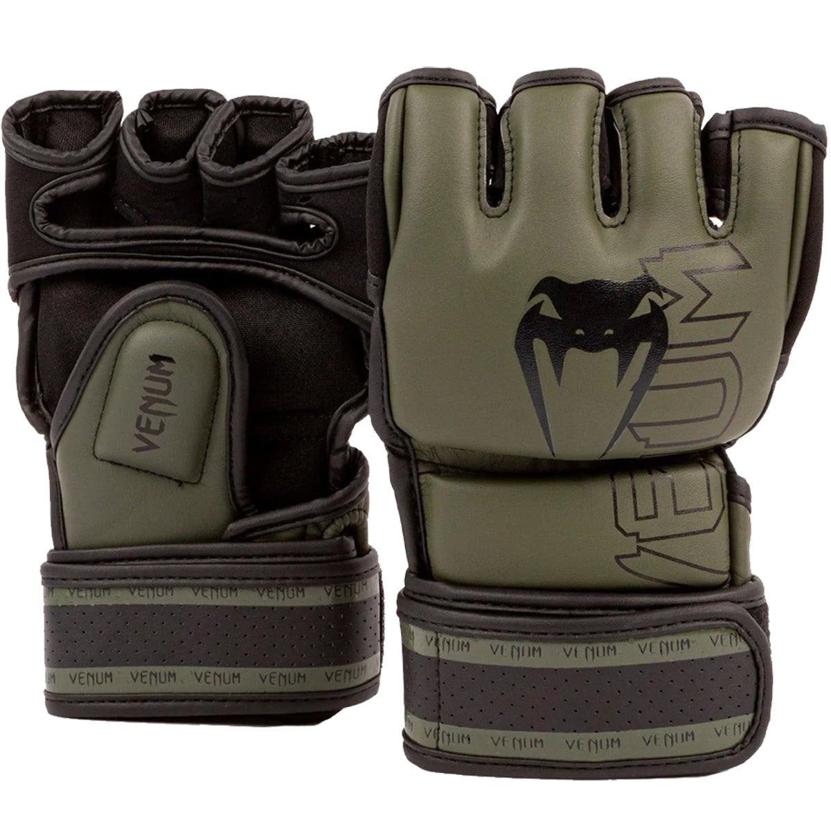 Venum Impact 2.0 Hook and Loop MMA Gloves - Khaki/Black - Forza Sports