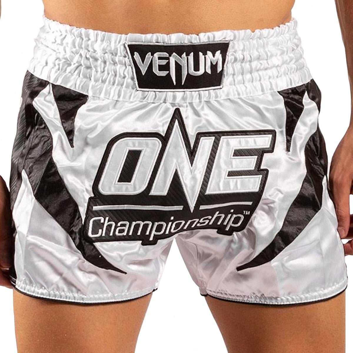 Venum One FC 3.0 Muay Thai Shorts - White/Black - Forza Sports