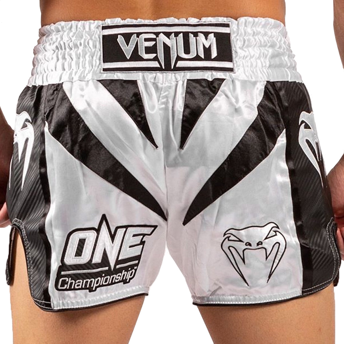 Venum One FC 3.0 Muay Thai Shorts - White/Black Venum
