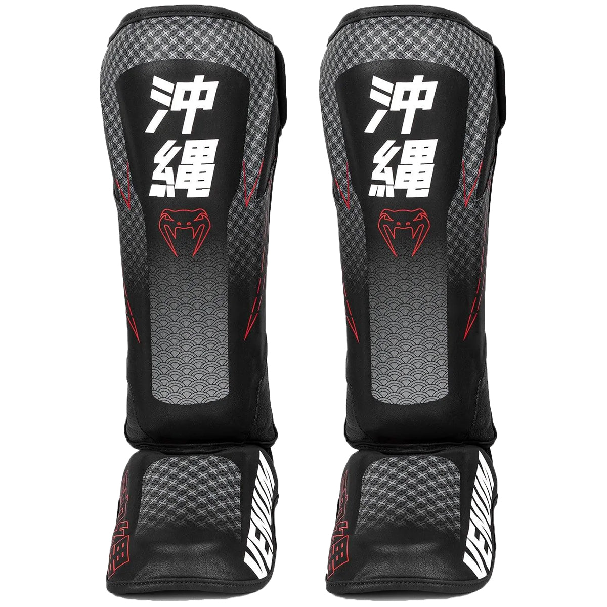 Venum Okinawa 3.0 Protective MMA Shin Instep Guards - Black/Red - Forza Sports