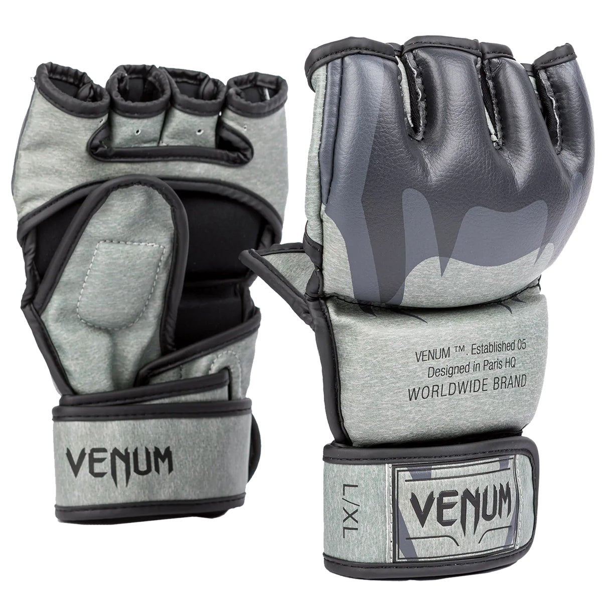 Venum Stone Hook and Loop MMA Gloves - Mineral Green - Forza Sports