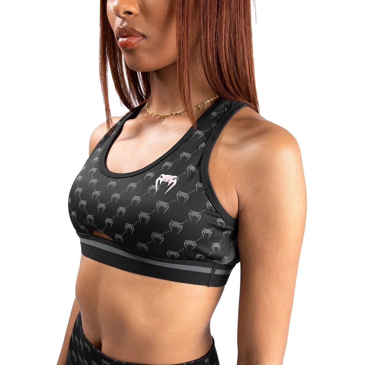 Venum Monogram Sports Bra - Black/Pink/Gold - Forza Sports