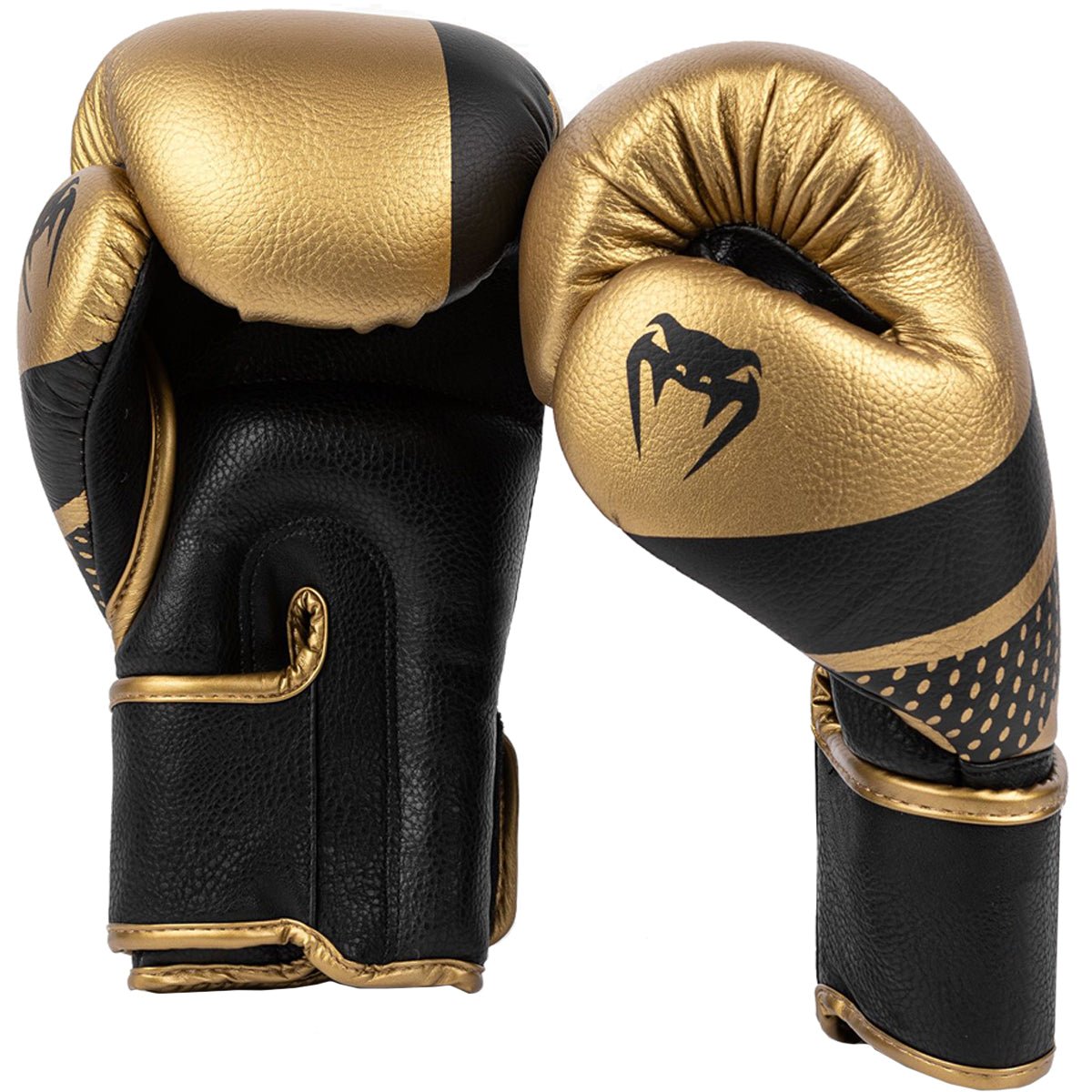 Venum Lightning Hook and Loop Boxing Gloves - Gold/Black - Forza Sports