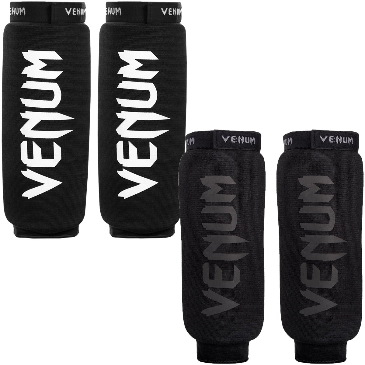 Venum Kontact Protective Slip-On MMA Shin Guards - Black/White Venum