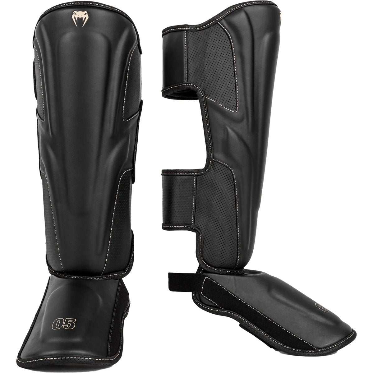 Venum Impact EVO Protective Shin Instep Guards - Black/Beige - Forza Sports