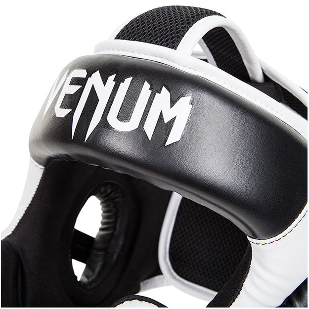 Venum Challenger 2.0 Boxing Headgear with Hook and Loop Strap - Black/White Venum