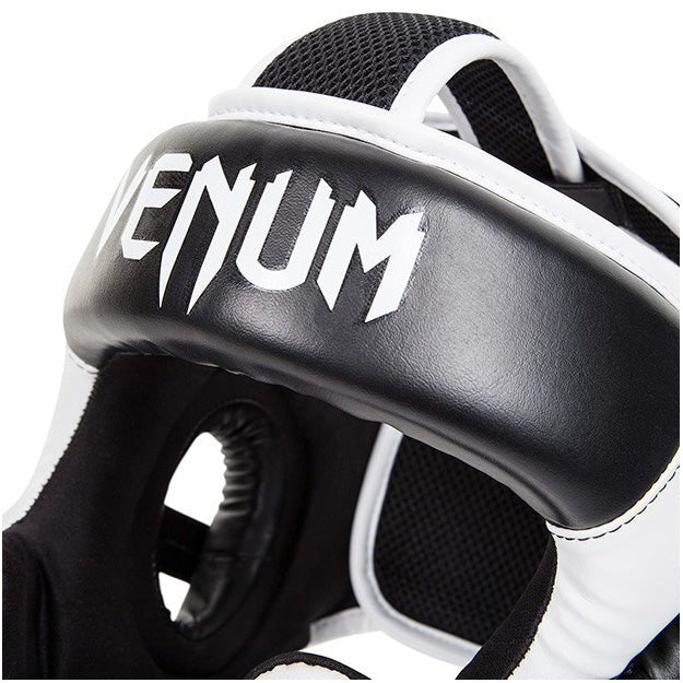 Venum Challenger 2.0 Boxing Headgear with Hook and Loop Strap - Black/White - Forza Sports