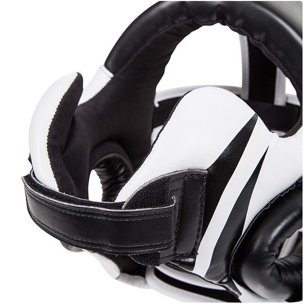 Venum Challenger 2.0 Boxing Headgear with Hook and Loop Strap - Black/White - Forza Sports