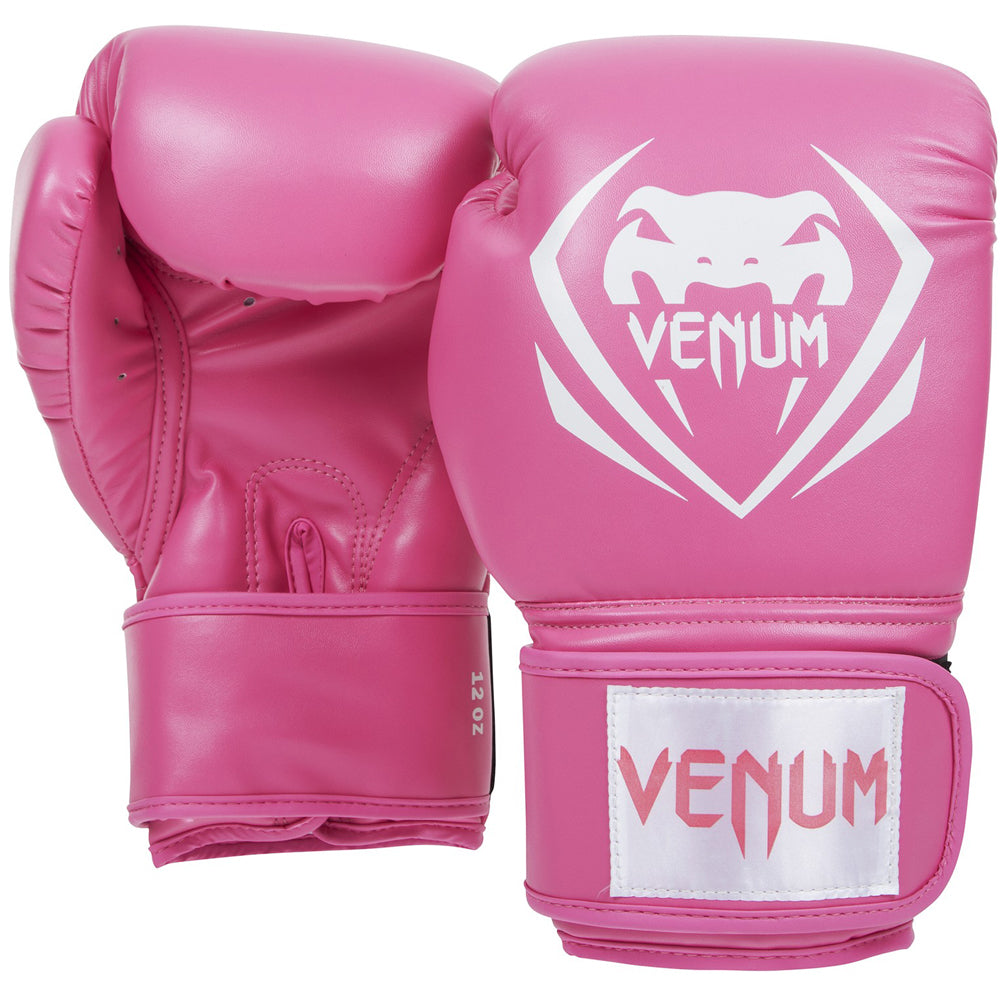 Venum Contender Hook and Loop Training Boxing Gloves - Pink Venum