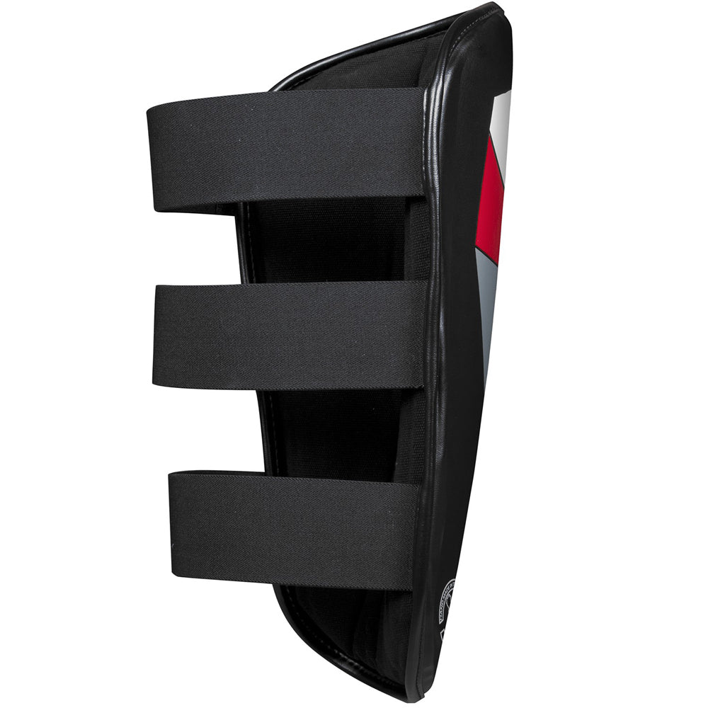 Venum Elite Skintex Leather Leg Protectors - Black/Ice/Red - Forza Sports