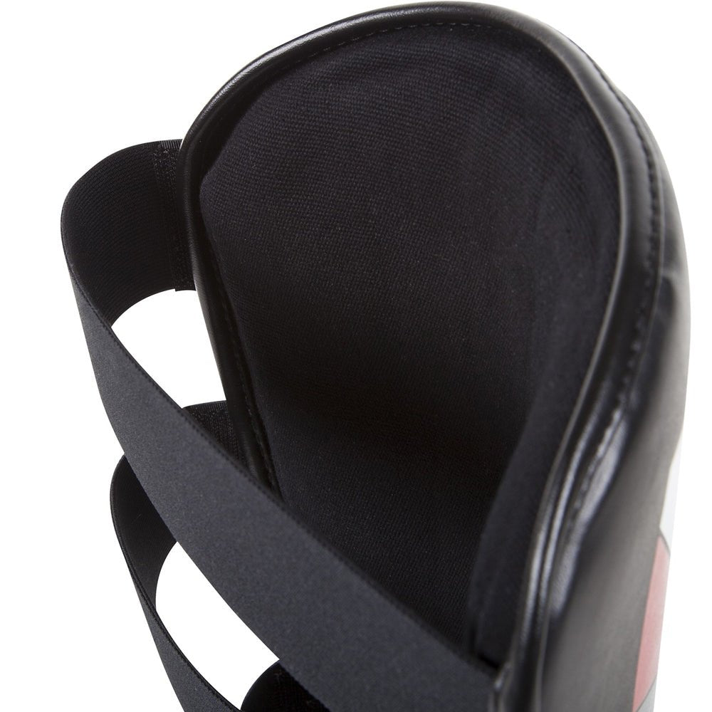 Venum Elite Skintex Leather Leg Protectors - Black/Ice/Red - Forza Sports