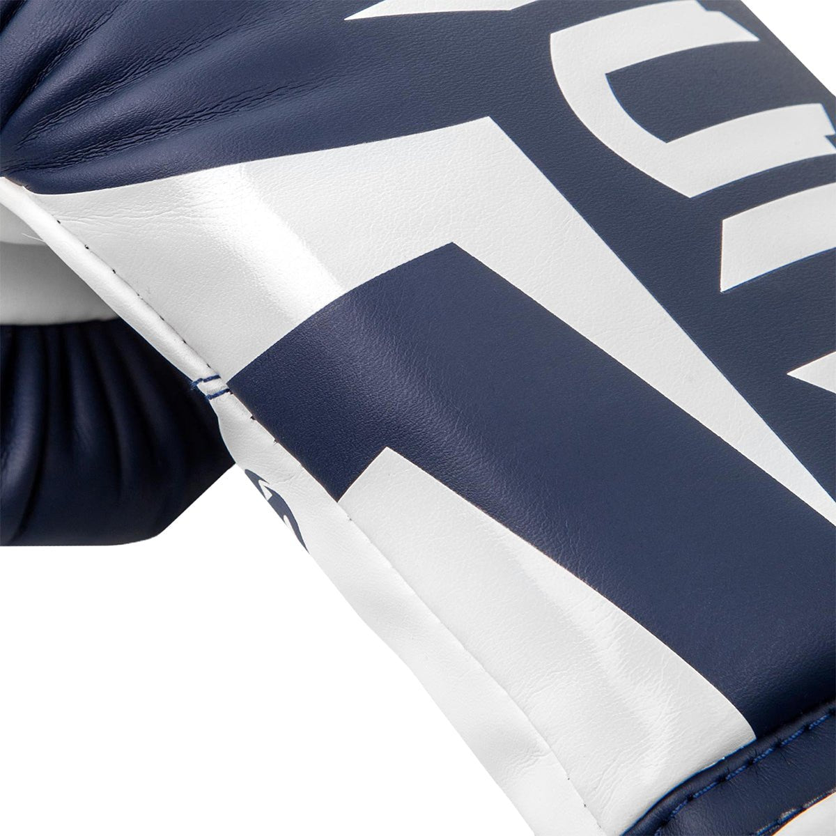 Venum Elite Skintex Leather Hook and Loop Training Boxing Gloves - White/Navy Blue - Forza Sports