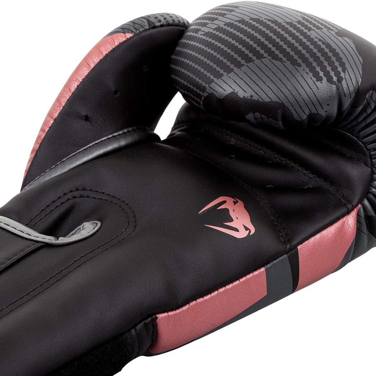Venum Elite Hook and Loop Boxing Gloves - Black/Pink/Gold - Forza Sports