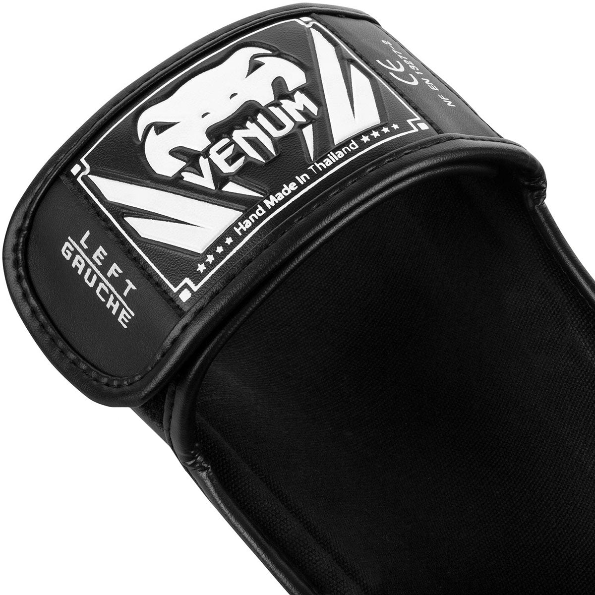 Venum Elite Lightweight Standup Protective MMA Shin Guards - Black/White - Forza Sports