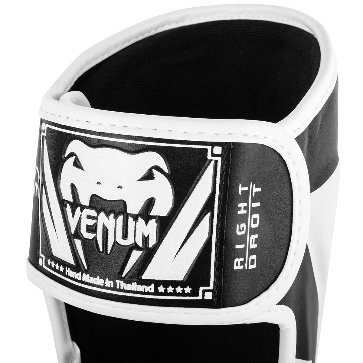 Venum Elite Lightweight Standup Protective MMA Shin Guards - Black/White - Forza Sports